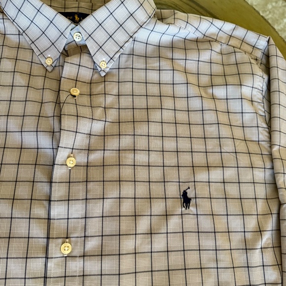 Polo Ralph Lauren 2XB Classic Fit Performance Grey/Blue Plaid Button Down Shirt - Picture 4 of 13